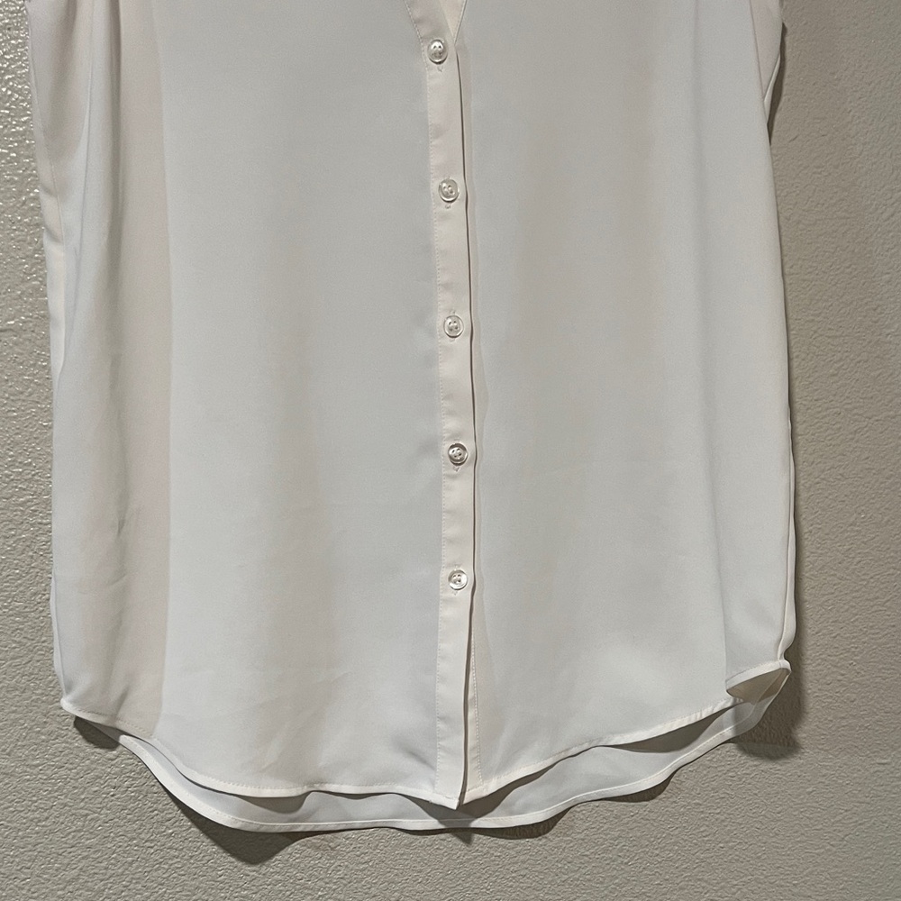 Ann Taylor Ivory Sleeveless Blouse - Picture 3 of 7